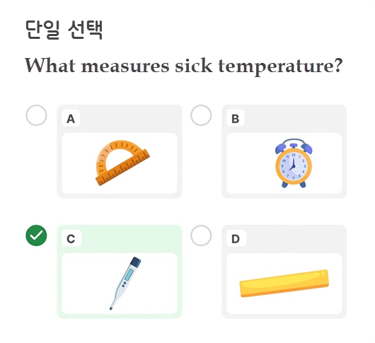 퀴즈 유형 - 단일 선택