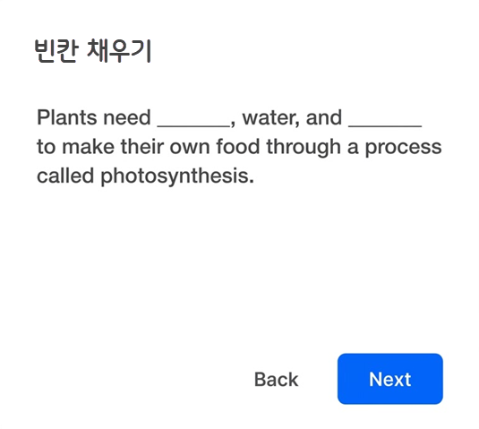 퀴즈 유형 - 빈칸 채우기