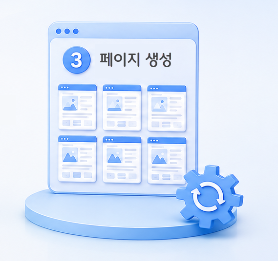 홈페이지 제작 3단계 - 페이지 자동 생성