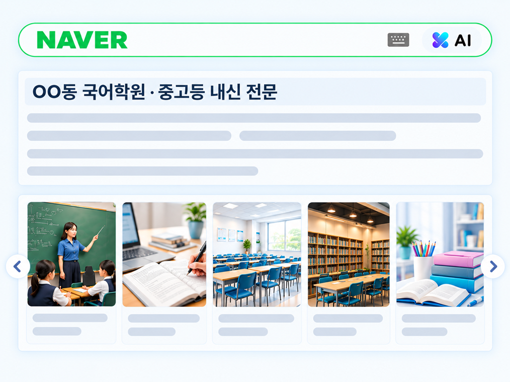 네이버 검색결과 - 학원 이미지 캐러셀 생성